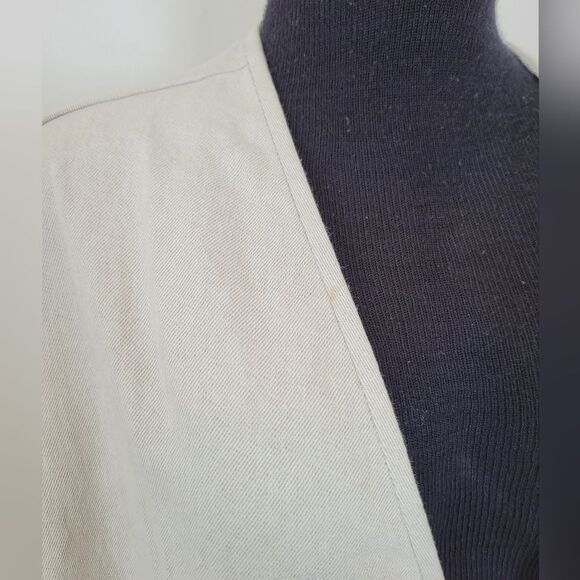 SCHAI Overcoat Linen Cotton Neutral Minimalist Lagenlook Oatmeal Oversized Small - Picture 15 of 16